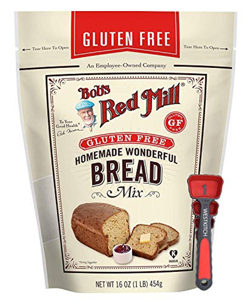 Bob's Red Mill Gluten Free Homemade Wonderful Bread Mix 16 Ounce Bundle with Measuring Spoons by Westkitch