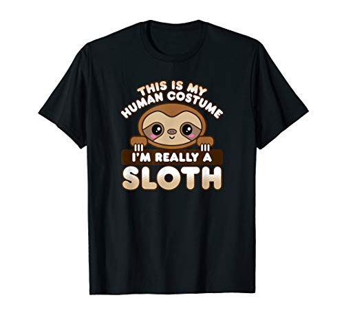 Sloth Gifts This Is My Human Costume I'm Really A Sloth T-Shirt