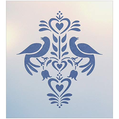 Folk Art Birds 2 Stencil - The Artful Stencil