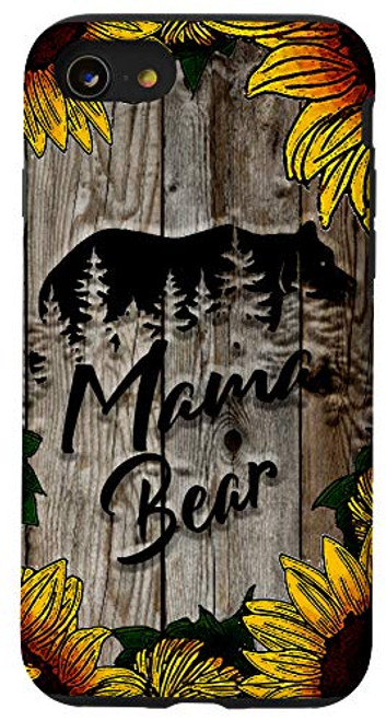 iPhone SE -2020- - 7 - 8 Mama Bear rustic wood sunflower pattern mother´s day gift Case iPhone SE -2020- - 7 - 8 Mama Bear rustic wood sunflower pattern mother´s day gift Case