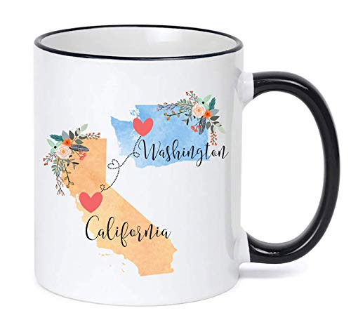 California to Washington Mug Washington to California Mug California Washington Gift Washington California Coffee Cup Gift