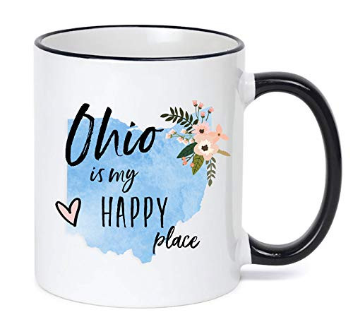 Ohio Is My Happy Place Mug Coffee Cup Best Friend Gift State Souvenir Hostess Present