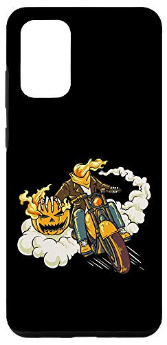 Galaxy S20 plus Jack O Latern Motorcycle Pumpkin Halloween Creepy Biker Gift Case