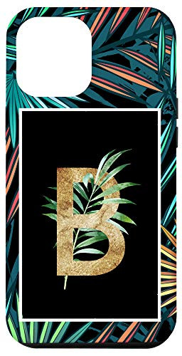 iPhone 12 Pro Max Initial Floral Case Capital Letter B Monogram Tropical Case