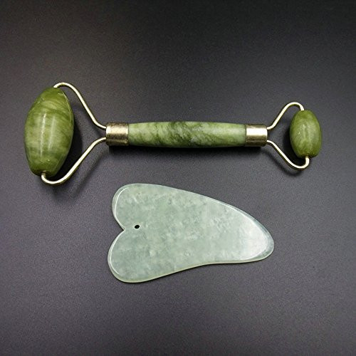 Gua Sha Facial Tools Jade Roller and Gua Sha Set for Face Jade Massager for Body Eye Neck Gua Sha Massager Tool Set Rose Quartz Gua Sha Face Roller and Stone Set for Skin Care -Green-B- Gua Sha Facial Tools Jade Roller and Gua Sha Set for Face Jade Massager for Body Eye Neck Gua Sha Massager Tool Set Rose Quartz Gua Sha Face Roller and Stone Set for Skin Care -Green-B-