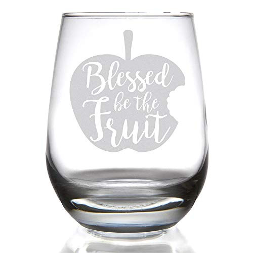 Blessed be the Fruit 17 ounce Stemless Wine Glass by Alder House Market