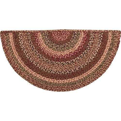 VHC Brands 45592 Burgundy Red Primitive Country Flooring Cider Mill Half Circle Jute Rug, 16.5 x 33 VHC Brands 45592 Burgundy Red Primitive Country Flooring Cider Mill Half Circle Jute Rug, 16.5 x 33