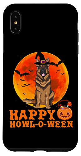 iPhone XS Max Funny German Shepherd Dog Halloween Happy Howl-o-ween Case