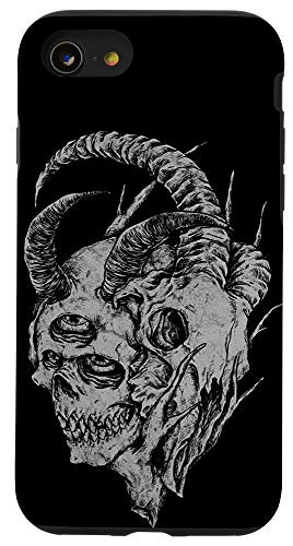 iPhone SE -2020- - 7 - 8 skull Moon Goth Gothic Occult Emo Skeleton Pattern Case Case