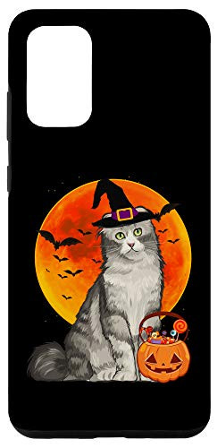 Galaxy S20 plus Cat Halloween American Curl Jack O Lantern Pumpkin Case