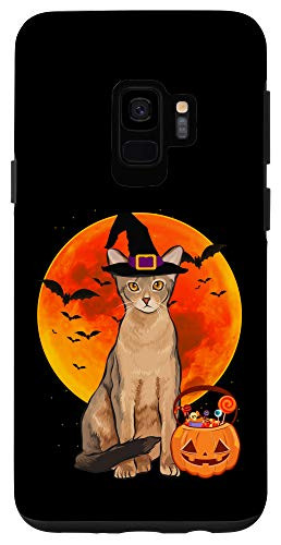 Galaxy S9 Cat Halloween Abyssinian Jack O Lantern Pumpkin Case
