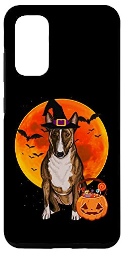Galaxy S20 Dog Halloween Miniature Bull Terrier Jack O Lantern Pumpkin Case