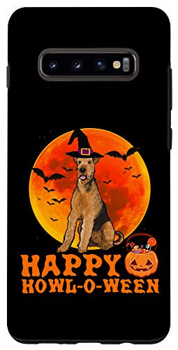 Galaxy S10 plus Funny Airedale Terrier Dog Halloween Happy Howl-o-ween Case