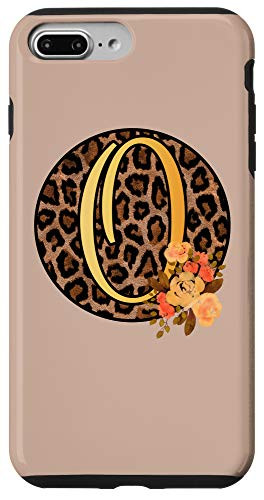 iPhone 7 Plus-8 Plus Leopard Print Floral Monogram O Letter Initial Cheetah Women Case