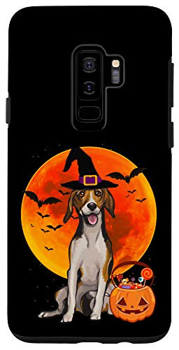 Galaxy S9 plus Dog Halloween American Foxhound Jack O Lantern Pumpkin Case