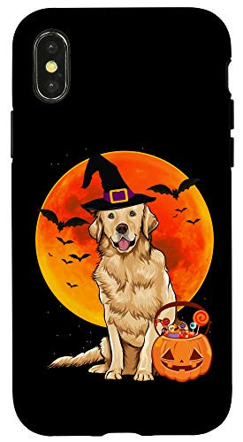 iPhone X-XS Dog Halloween Golden Retriever Jack O Lantern Pumpkin Case