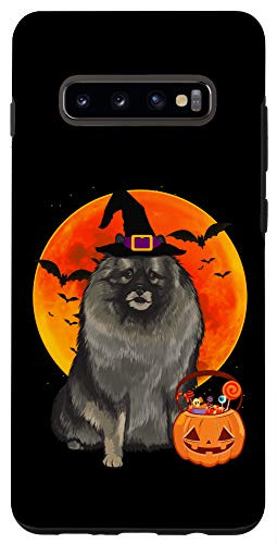 Galaxy S10 plus Dog Halloween Keeshond Jack O Lantern Pumpkin Case