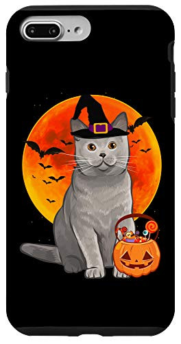 iPhone 7 Plus-8 Plus Cat Halloween British Shorthair Jack O Lantern Pumpkin Case