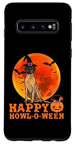 Galaxy S10 Funny Brown Great Dane Dog Halloween Happy Howl-o-ween Case