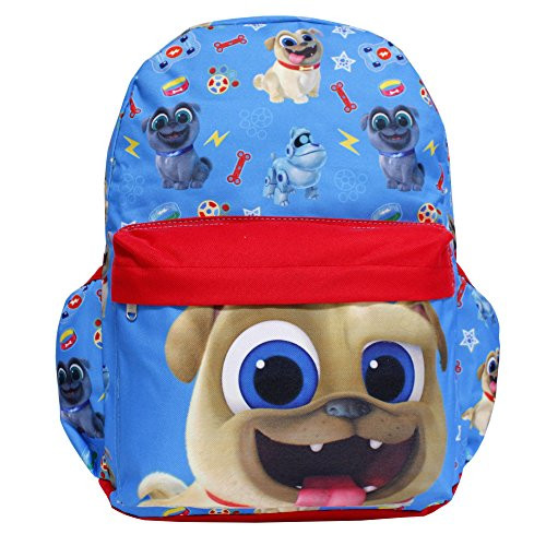 Disney Junior Puppy Dog Pals Large Light Blue All-Over Print Boys' School Backpack- Rolly