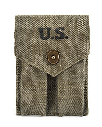 World War Supply WW2 Style Model 1911 45 AUTO Double Magazine Pouch Marked JT and L 1944