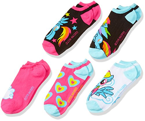 My Little Pony Big Girls MLP 5 Pack No Show Socks Assorted 9-11