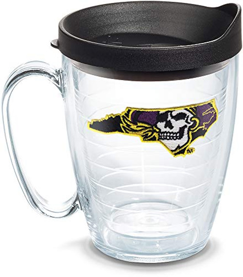 Tervis East Carolina Pirates Jolly Roger Tumbler with Emblem and Black Lid 16oz Mug Clear Tervis East Carolina Pirates Jolly Roger Tumbler with Emblem and Black Lid 16oz Mug Clear
