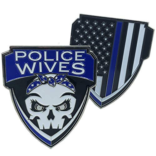 E-006 Police Wives Thin Blue Line Challenge Coin Supporter Wife
