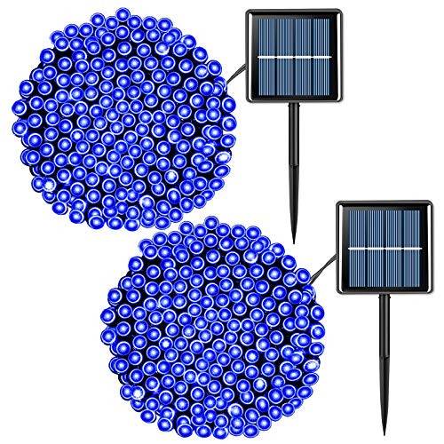 Solar String Lights Outdoor Waterproof 2 Pack Each 33ft 100 LED Solar Christmas Lights Blue 8 Modes Solar Powered Twinkle Lights for Garden Yard Tree Party Patio Fence Holiday Wedding Decoration Solar String Lights Outdoor Waterproof 2 Pack Each 33ft 100 LED Solar Christmas Lights Blue 8 Modes Solar Powered Twinkle Lights for Garden Yard Tree Party Patio Fence Holiday Wedding Decoration