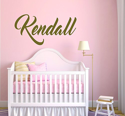 e-Graphic Design Inc Custom Name Master Gold Series Wall Decal Nursery - Baby Boy Girl Decoration - Mural Wall Decal Sticker for Home Interior Decoration Car Laptop -MM37- -Wide 22" x 11" Height-