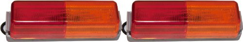 2 LED Trailer Fender Mount Lights Amber-Red Side Marker Clearance