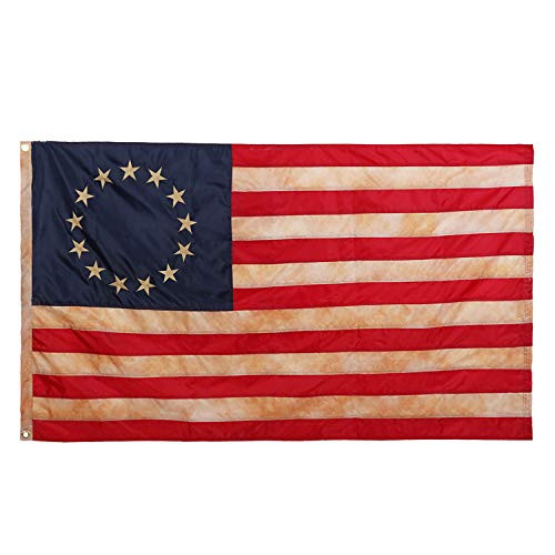 210 Nylon Betsy Ross Flag 3x5 Outdoor- Tea Stained Vintage Colonial Flag- Embroidered Stars Sewn Stripes Double Stitched Grommets- Antiqued US Banner Flag- USA Flag July 4th Americana Flag Decor 210 Nylon Betsy Ross Flag 3x5 Outdoor- Tea Stained Vintage Colonial Flag- Embroidered Stars Sewn Stripes Double Stitched Grommets- Antiqued US Banner Flag- USA Flag July 4th Americana Flag Decor