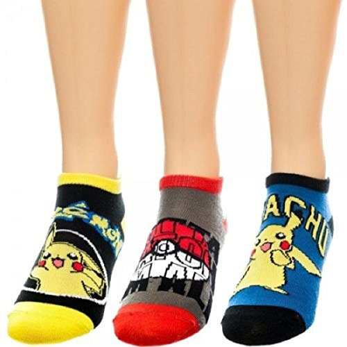 Pokemon Socks- Pokemon Pikachu Pokeball Socks 3 Pairs