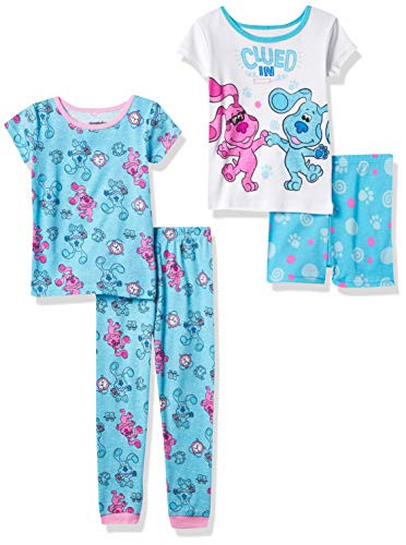 Nickelodeon Girls Clues Snug Fit Cotton Pajamas Blues and Magenta 4T