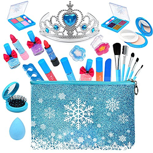 Senrokes Kids Washable Makeup Kit for Girls Kids Makeup Kit Real Makeup Kit Children Girls Makeup Kit Birthday Toys Gift for Age 5 6 7 8 Years Old Girl