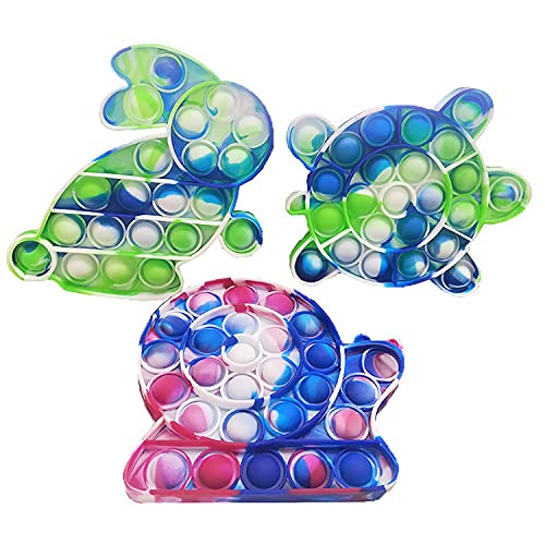 Tie-dye Pop Toy Push Pop Pop Bubble Fidget Toy Silicone Squeeze Sensory Tools to Relieve Emotional Stress for Autism Kids Adults  -G-