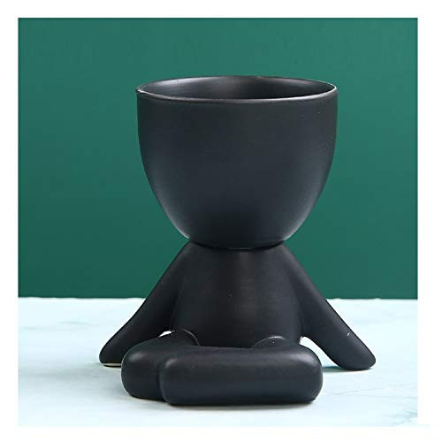 Ceramic Succulent Pot Creative Human Shaped Small Flower Pots Mini Plant Planters for Desktop Usage Home Decoration -Sitting B-