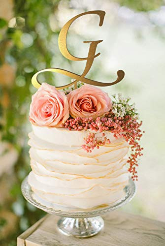 Letter G Cake Topper Gold Monogram Wedding Cake Topper Initial Cake Topper Cake topper G Wood Monogram Cake Topper silver rustic cake topper