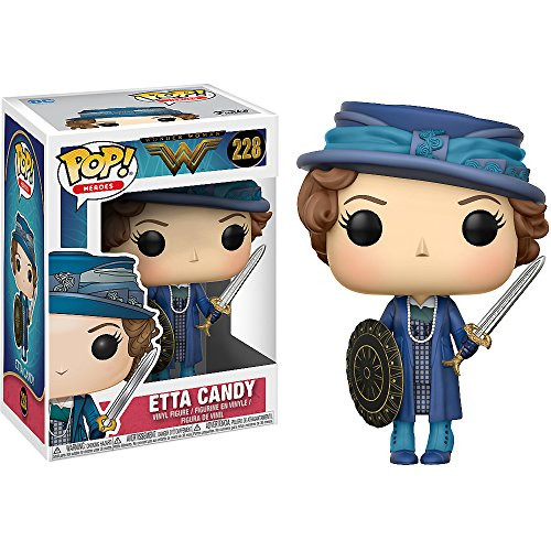 Funko Etta Candy -w- Sword  and  Shield- Pop Heroes Vinyl Figure  and  1 Compatible Graphic Protector Bundle -24972 - B-