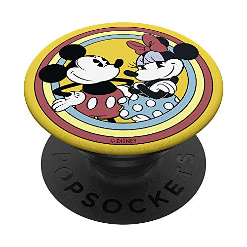 Disney Mickey And Friends Mickey And Minnie Retro PopSockets PopGrip- Swappable Grip for Phones  and  Tablets