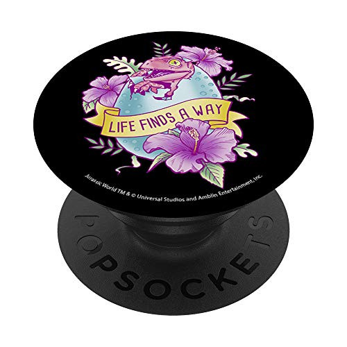 Jurassic Park Bright Raptor Egg Life Finds A Way PopSockets PopGrip- Swappable Grip for Phones  and  Tablets