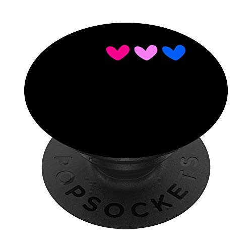 Bisexual Pride Flag Hearts Bi Sexual Bi-Sexual Gift LGBTQ PopSockets PopGrip- Swappable Grip for Phones  and  Tablets