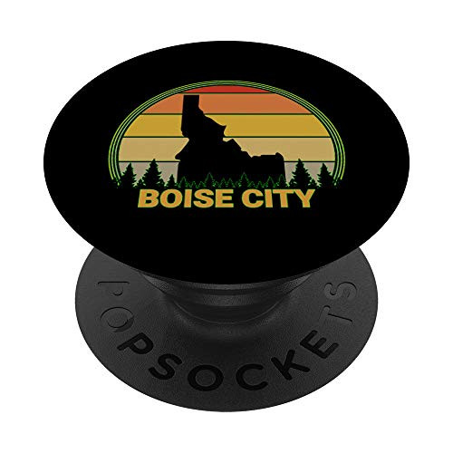 State of Idaho Retro Vintage Sun Boise City Idaho PopSockets PopGrip- Swappable Grip for Phones  and  Tablets