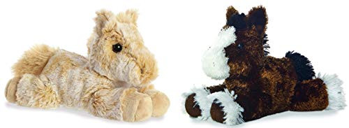 Aurora - Mini Flopsie - 8" Clydes and 8" Caramel Horse Multicolor Bundle Set of 2