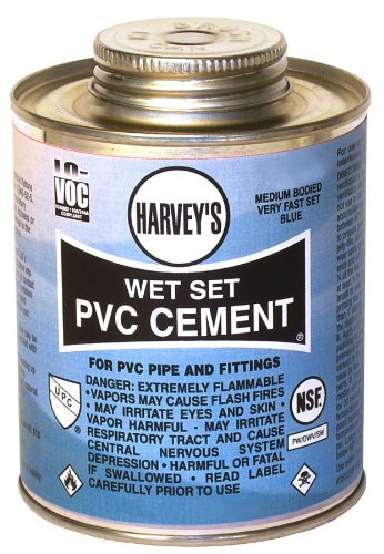 Harvey 018420-12 Medium Bodied Wet Set Solvent Cement, 16 Oz, Dauber Can, Hot Blue, Liquid