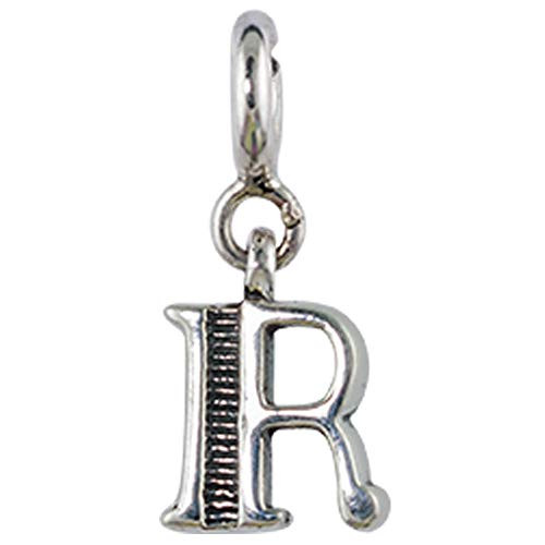 Fourseven Jewelry 925 Sterling Silver Bead Charm Pendant  Initials Letter R Charm  Alphabet Letter Charm for Bracelet and Necklace