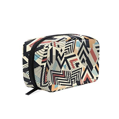 Travel Makeup Cosmetic Bag Geometric Makeup Pouch for Travel Bag Purse Holiday Gift For Women Or Girls-18-