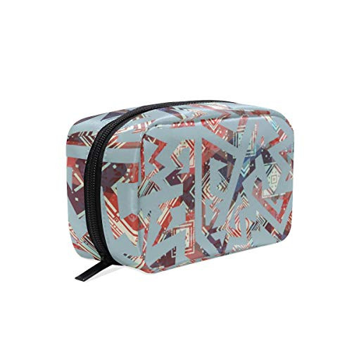 Travel Makeup Cosmetic Bag Geometric Makeup Pouch for Travel Bag Purse Holiday Gift For Women Or Girls-17-