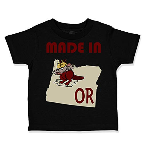 Custom Toddler T-Shirt Made in Oregon B Cotton Boy  and  Girl Clothes Funny Graphic Tee Black Design Only 2T