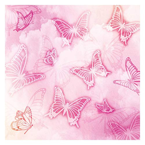 Funnytree 6x6ft Vintage Early 2000s Photography Backdrop Pink Butterfly Photo Background Old School Glamour Shot 80s 90s Birthday Party Banner Decorations Girls Kids Portrait Selfie Props